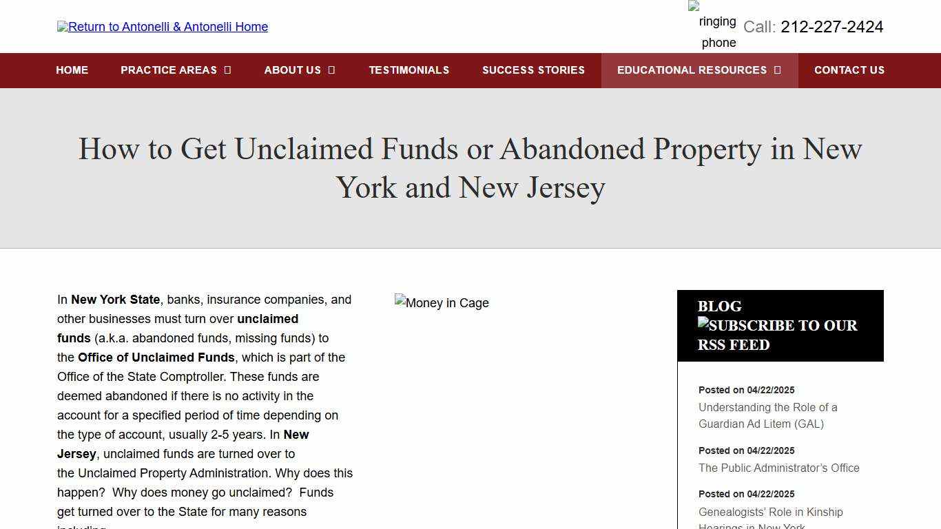 NY and NJ Unclaimed Funds and Abandoned Property | Antonelli & Antonelli