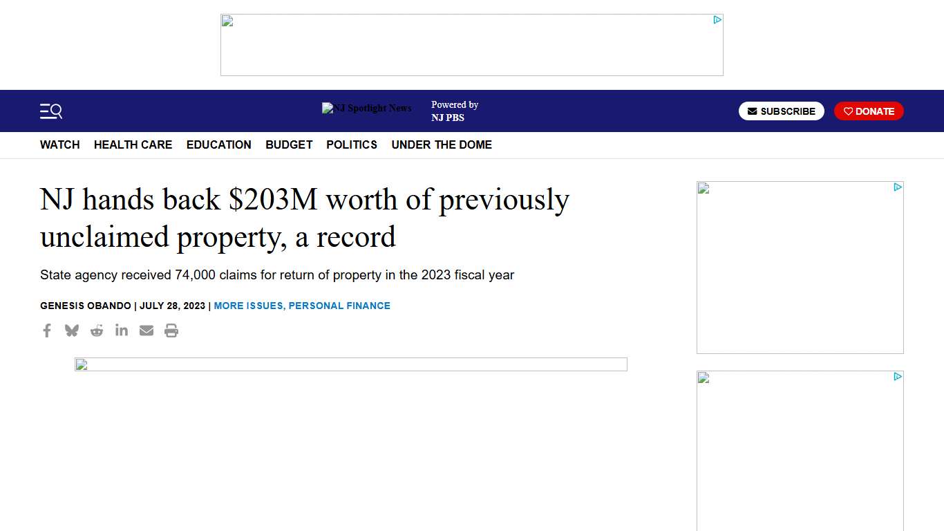 NJ agency returns record $202M worth of unclaimed property | NJ Spotlight News